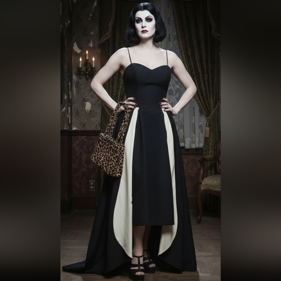 Vintage 50s Wiggle Cocktail Dress XS with Beautiful Reversible Hostess Skirt M - Picture 1 of 16